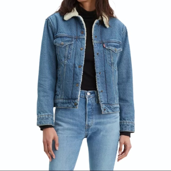 Levi’s denim Sherpa lined Jean jacket XS women’s
